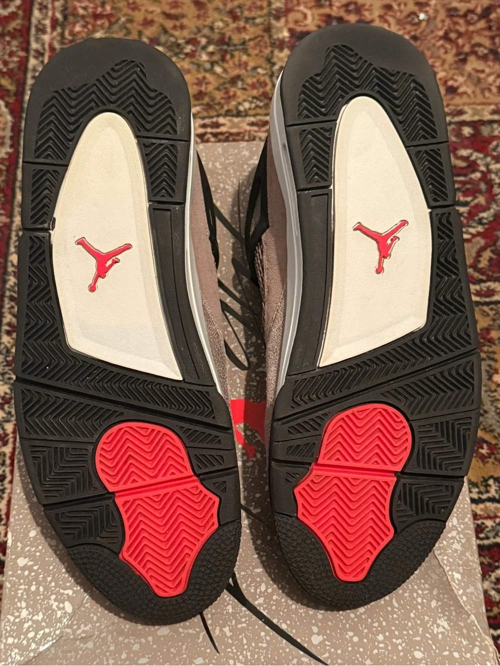 Jordan 4 Retro Taupe Haze with Black and Red Accents
